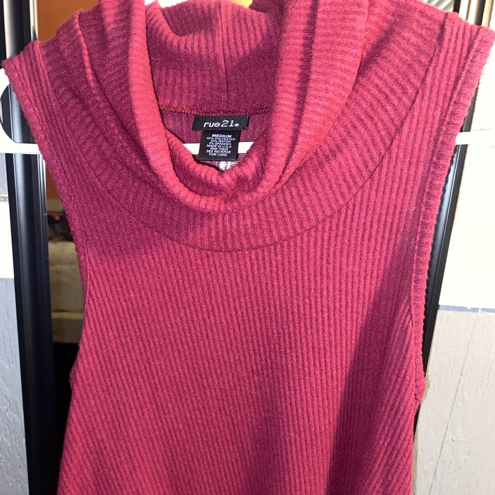 Mock neck sweater like material swing tank